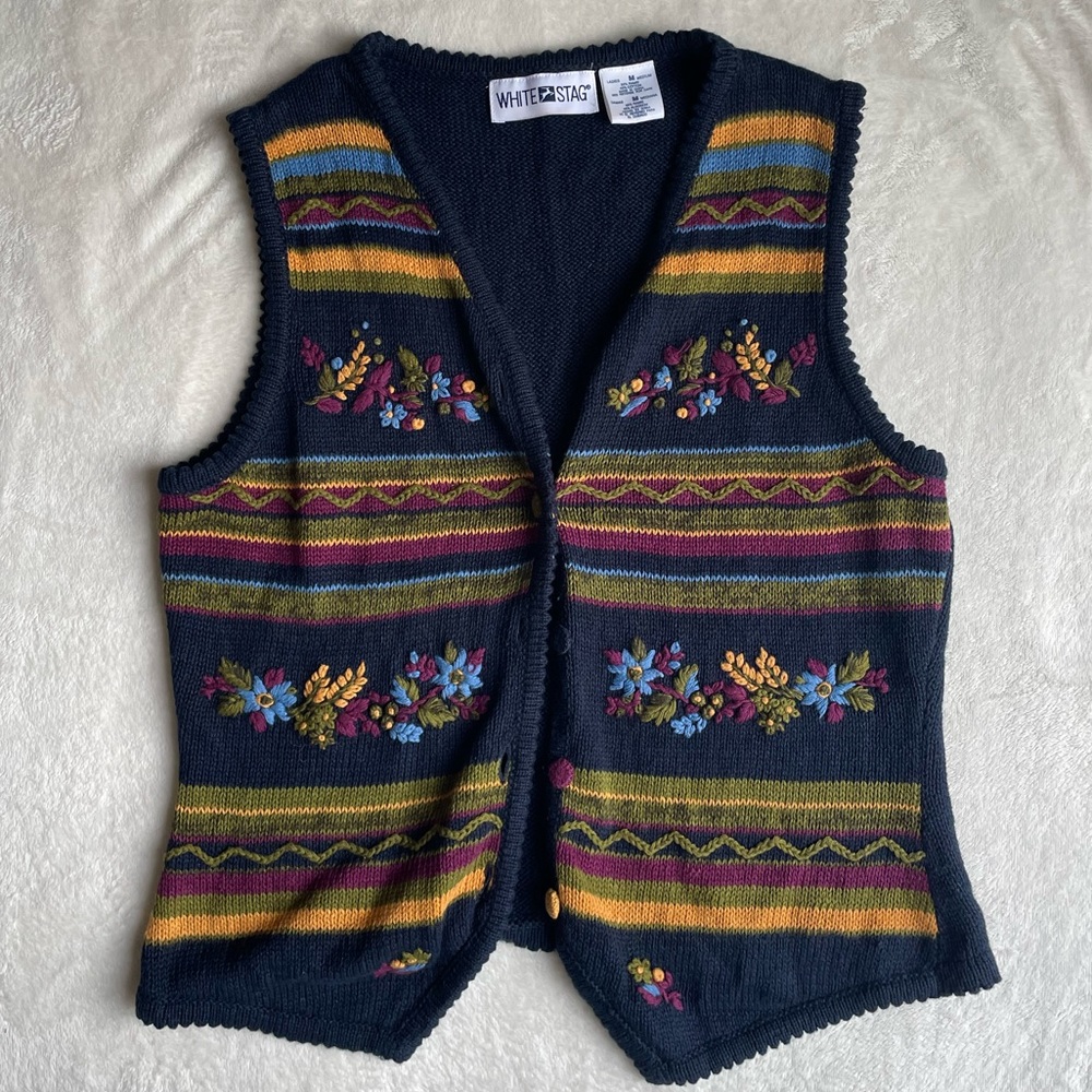 White Stag Vintage Embroidered Vest